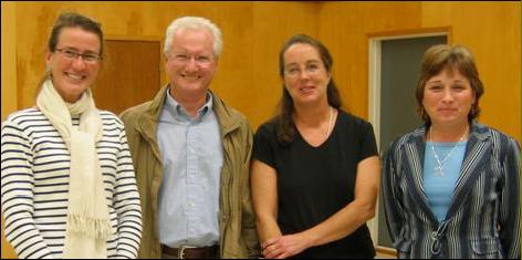 Inka Milewski, Mayor John Leefe, Municipal Councillor Darlene Norman, Queens MLA Vicki Conrad (left to right)