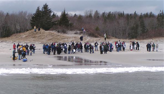 View of the rally participants, taken from the 'Owl Hoot'